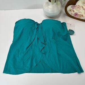 Vince Camuto Strapless Drape Front Tankini Top Riveria V21516 Women's Large NWT